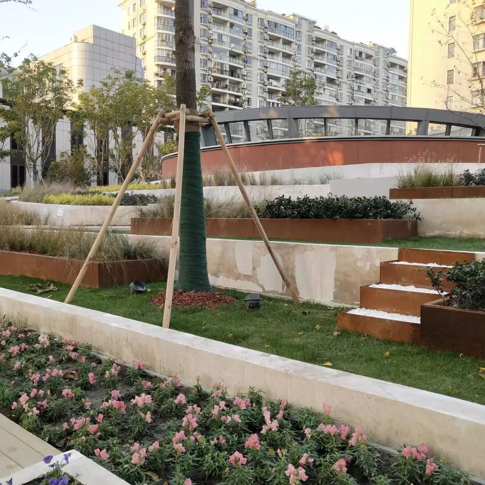 河西锈钢板花园围边